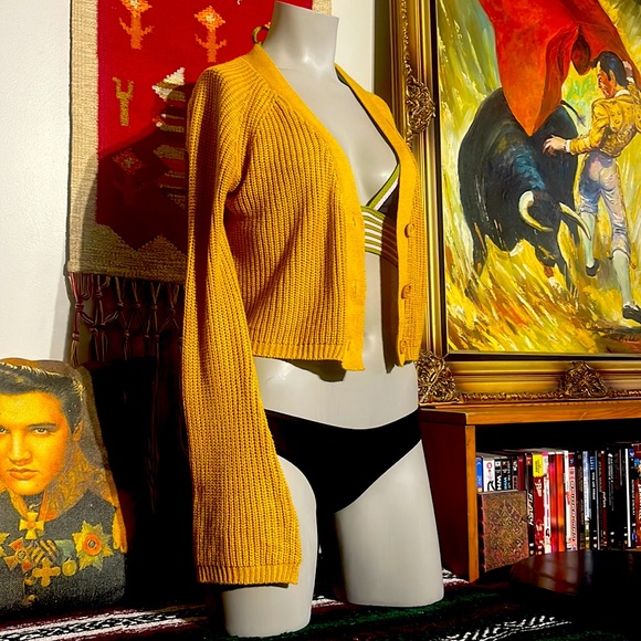 Freshman Sweaters - Bell Sleeve cropped cardigan. Small